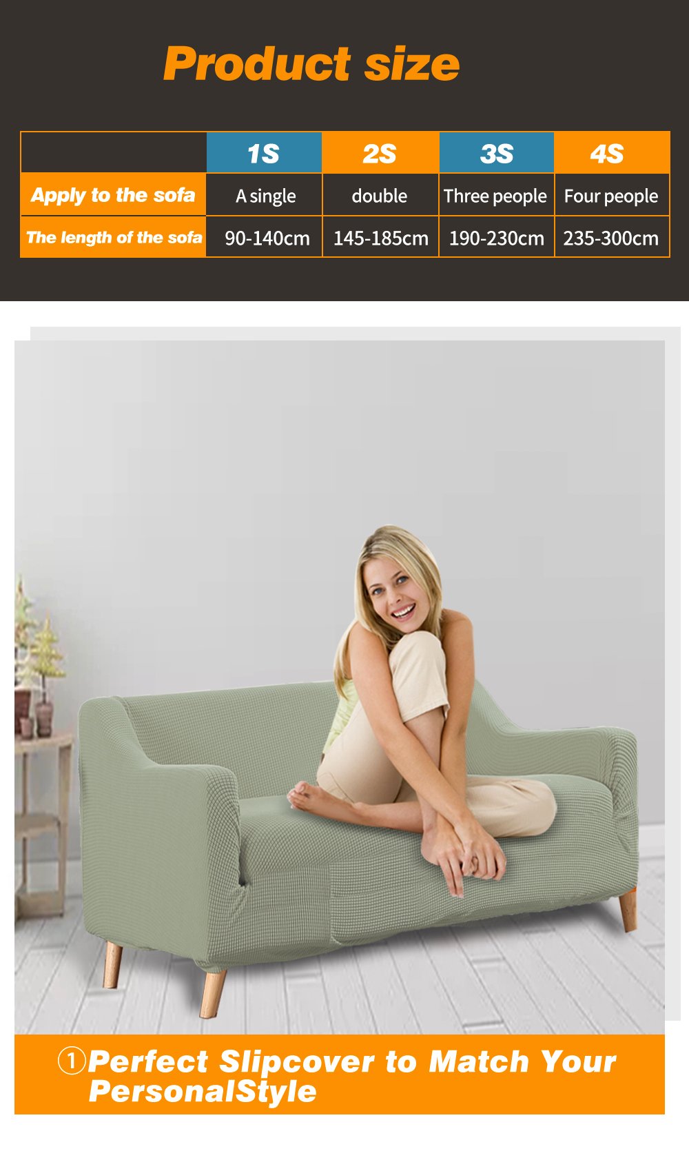 DreamZ Couch Stretch Sofa Lounge Cover Protector Slipcover for 2 Seater in khaki color, showcasing its soft texture and well-stitched edges.