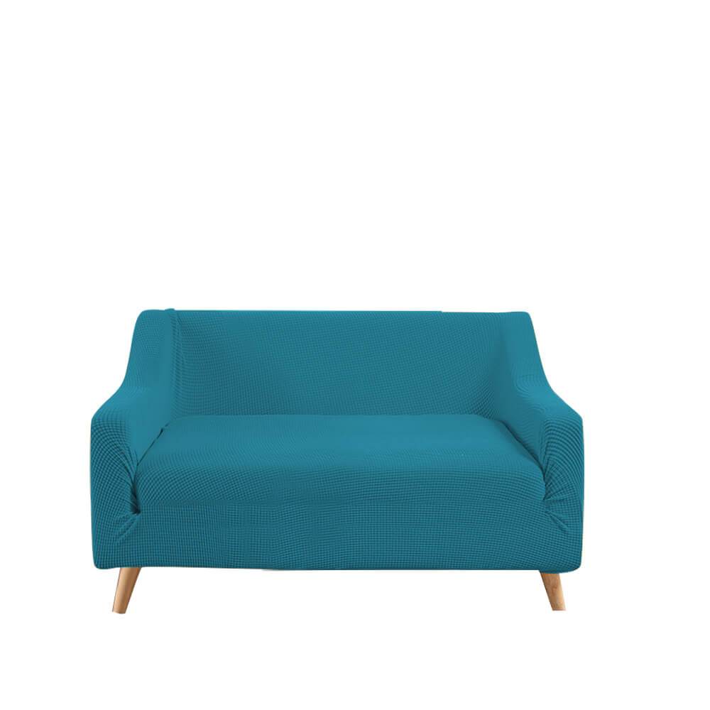 DreamZ Couch Stretch Sofa Lounge Cover Protector Slipcover in green, designed for 2-seater sofas, showcasing its soft texture and well-stitched edges.