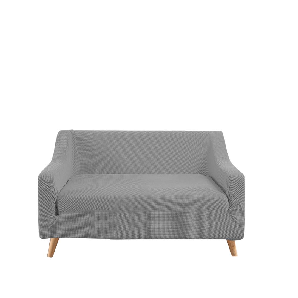 DreamZ Couch Stretch Sofa Lounge Cover Protector Slipcover for 2-seater in grey, showcasing its high stretch material and well-stitched edges.