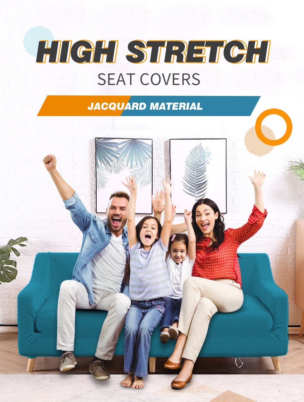 DreamZ Couch Stretch Sofa Lounge Cover Protector for 4-seater sofa in green, showcasing its snug fit and soft texture.