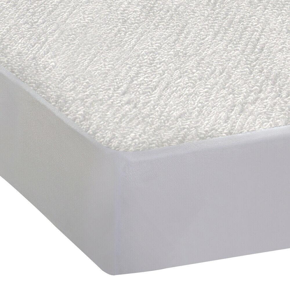 DreamZ Fitted Waterproof Mattress Protector with Bamboo Fibre Cover, showcasing its soft texture and waterproof features.