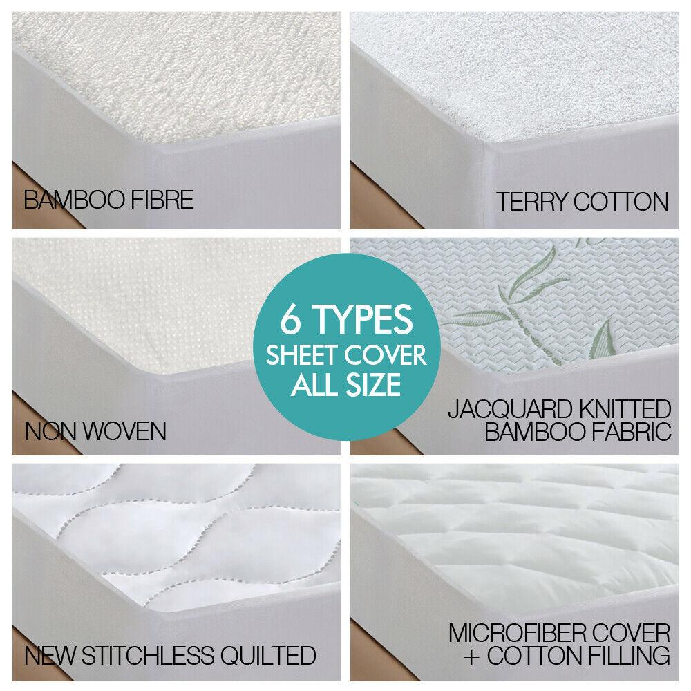 DreamZ Fitted Waterproof Mattress Protector with Bamboo Fibre Cover, showcasing its soft texture and waterproof features.