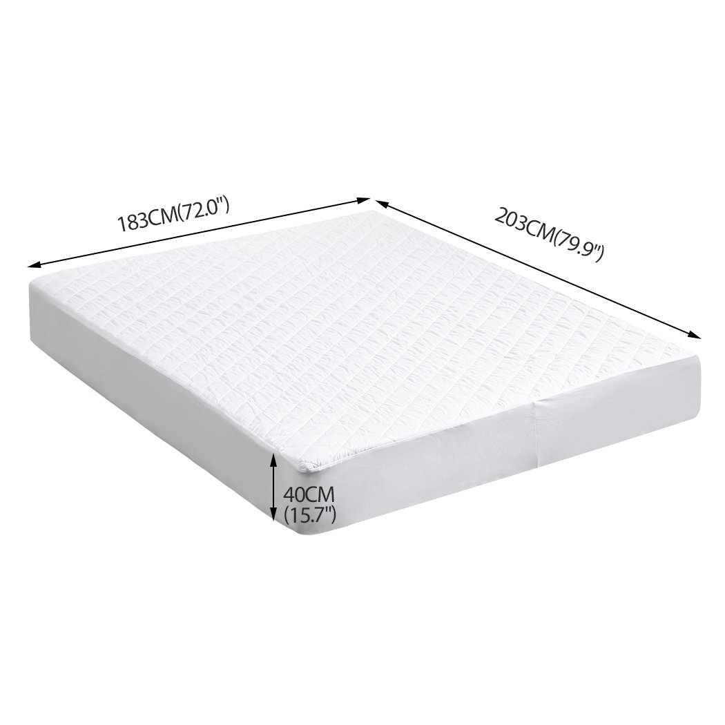 DreamZ Fully Fitted Waterproof Microfiber Mattress Protector in King size, featuring a soft brushed surface and quilted diamond pattern.