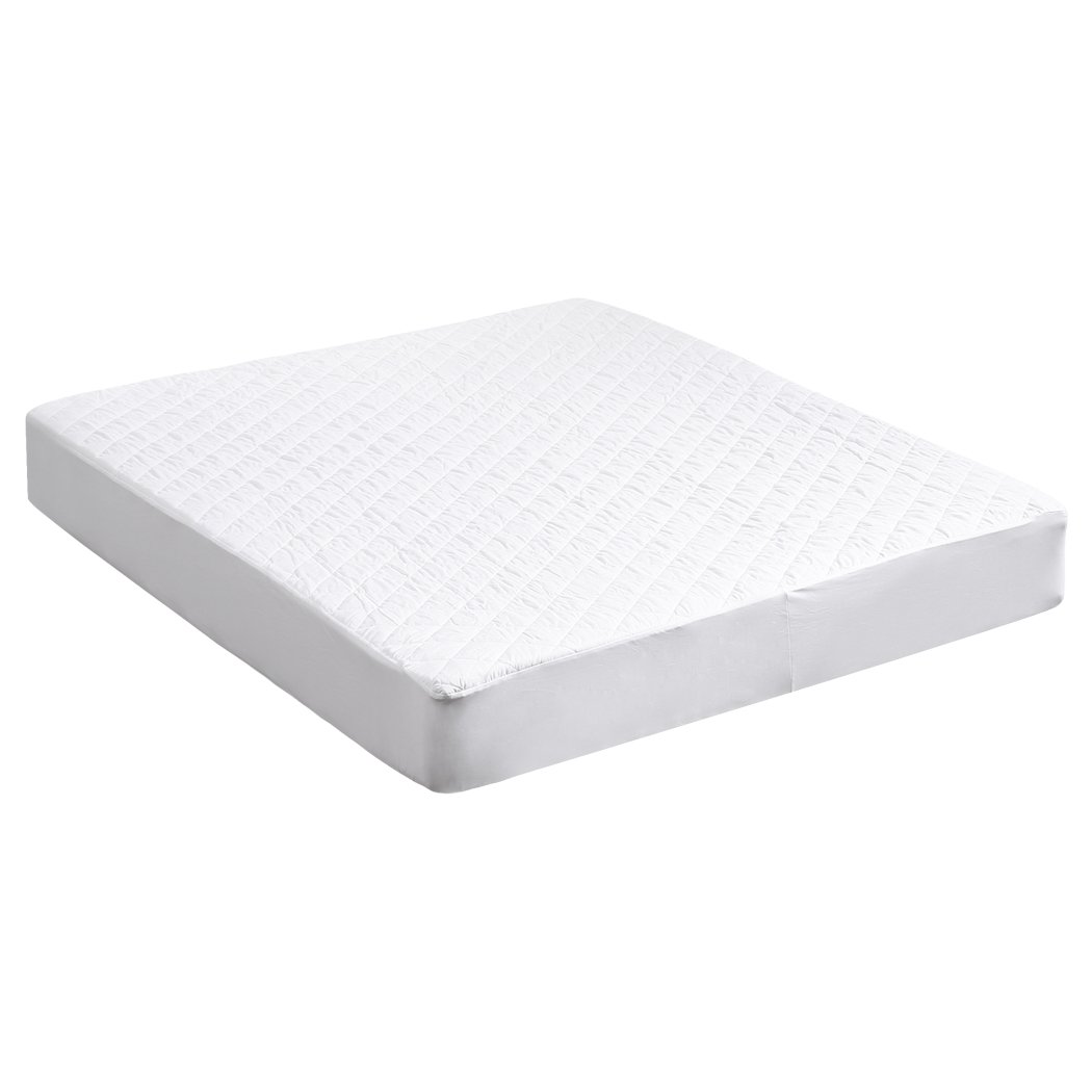 DreamZ Fully Fitted Waterproof Microfiber Mattress Protector in white with quilted diamond pattern, designed for super king mattresses.
