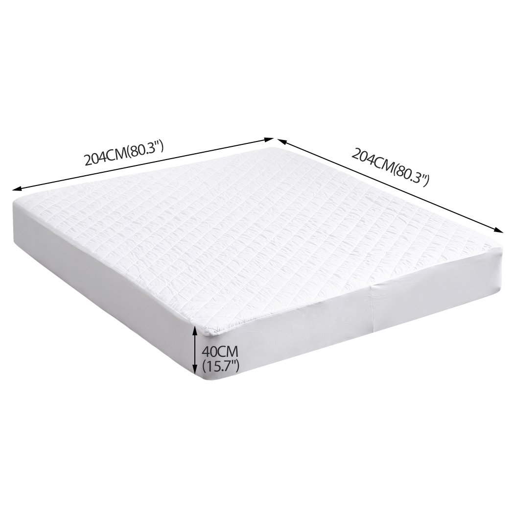 DreamZ Fully Fitted Waterproof Microfiber Mattress Protector in white with quilted diamond pattern, designed for super king mattresses.