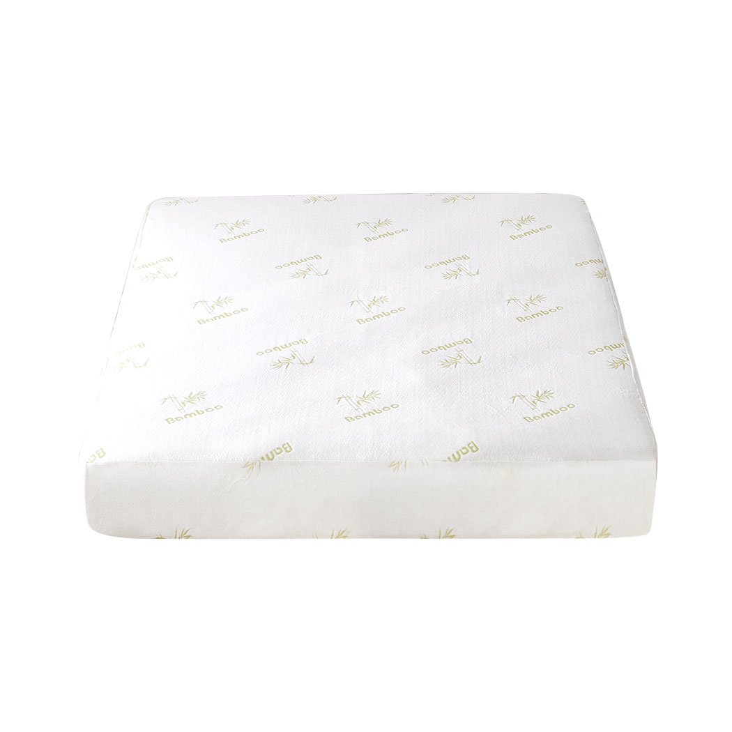 DreamZ Mattress Protector Topper made of 70% bamboo, showcasing its soft and breathable surface with waterproof TPU backing.