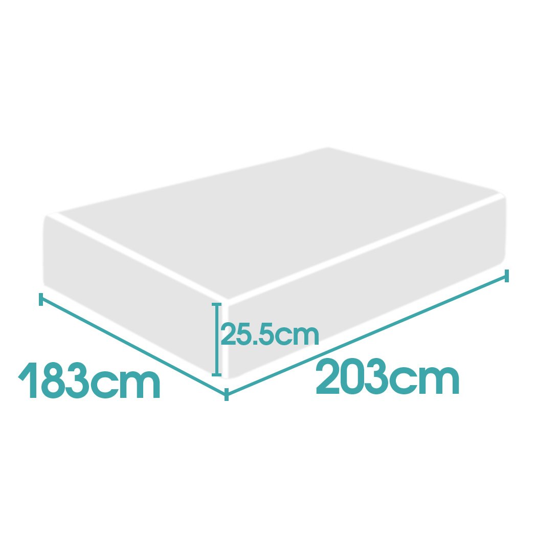 DreamZ Memory Foam Mattress Topper with washable cover, showcasing its 25.5cm thickness and elegant design.