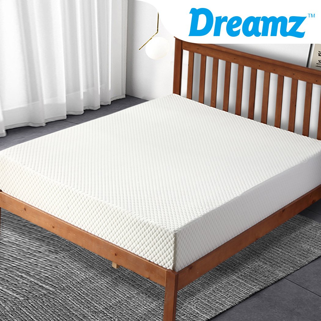 DreamZ Memory Foam Mattress Topper with washable cover, showcasing its 25.5cm thickness and elegant design.