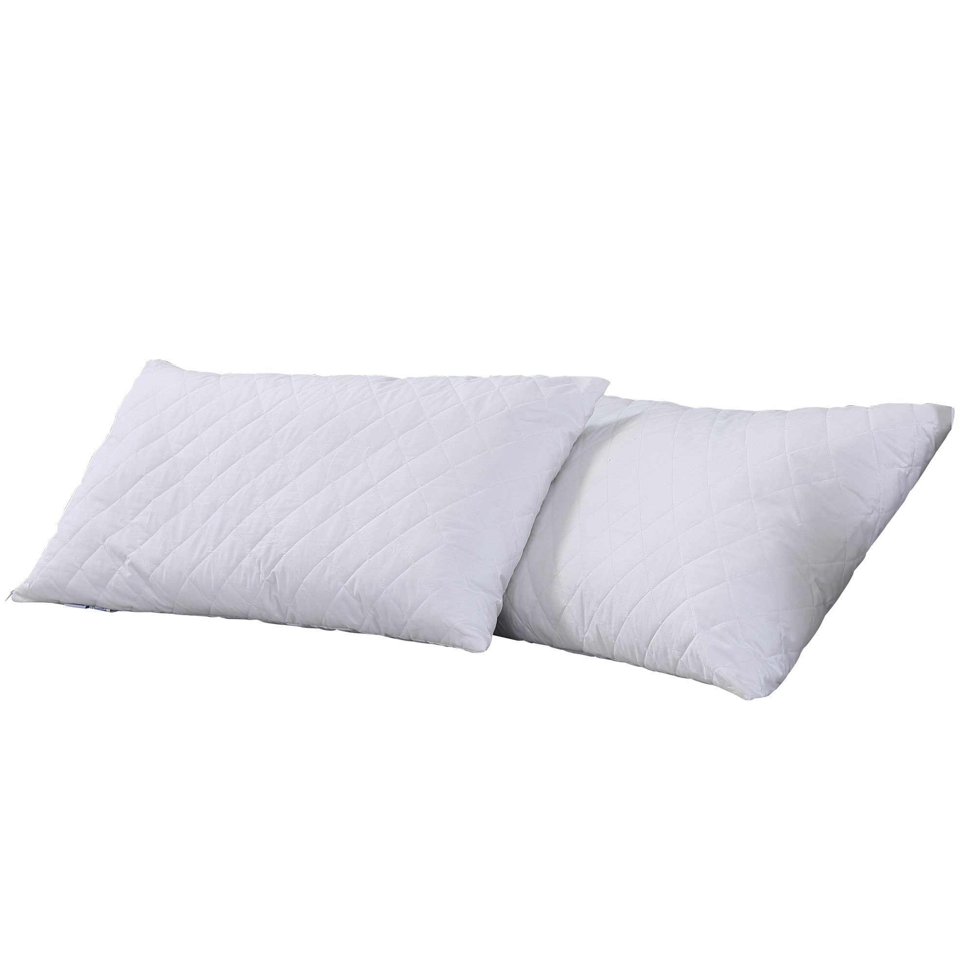 DreamZ Pillow Case Protector made of 100% cotton, featuring a quilted design and rust-proof zipper closure, ideal for allergy sufferers.