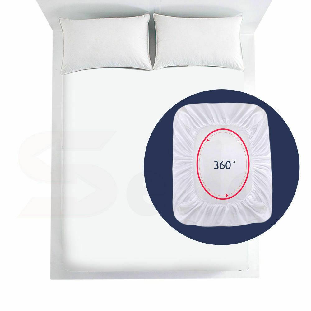 DreamZ Terry Cotton Fully Fitted Waterproof Mattress Protector King, showcasing its soft terry fabric and waterproof design.