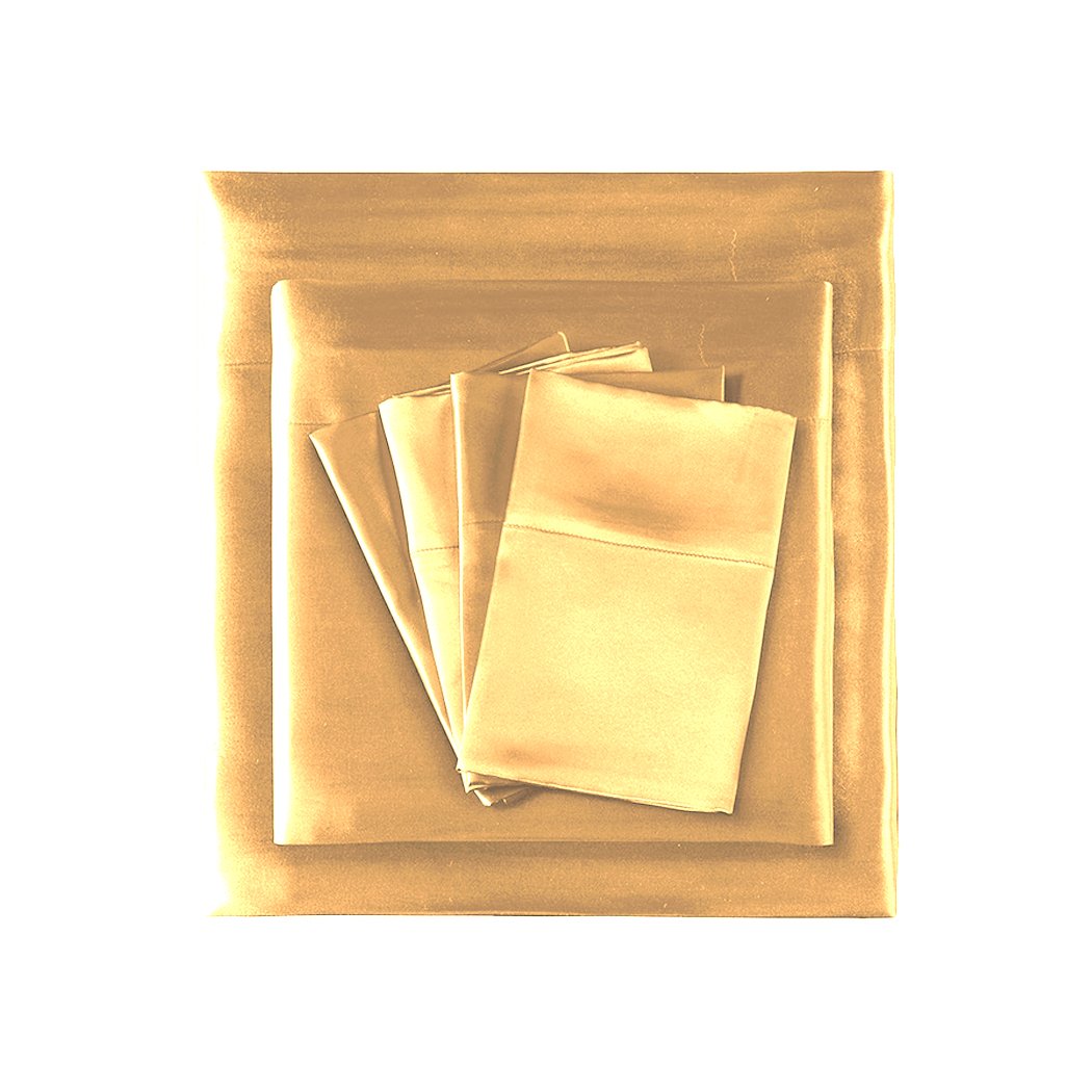 Golden colored bed sheet set