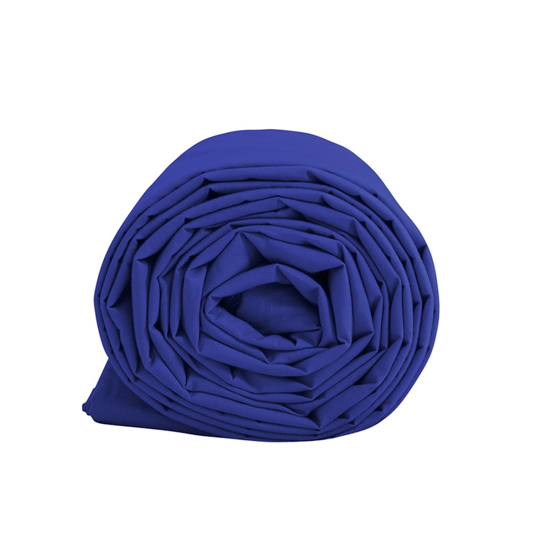 DreamZ Weighted Blanket in blue, featuring dual covers made of polyester and cotton, designed for deep relaxation and comfort.