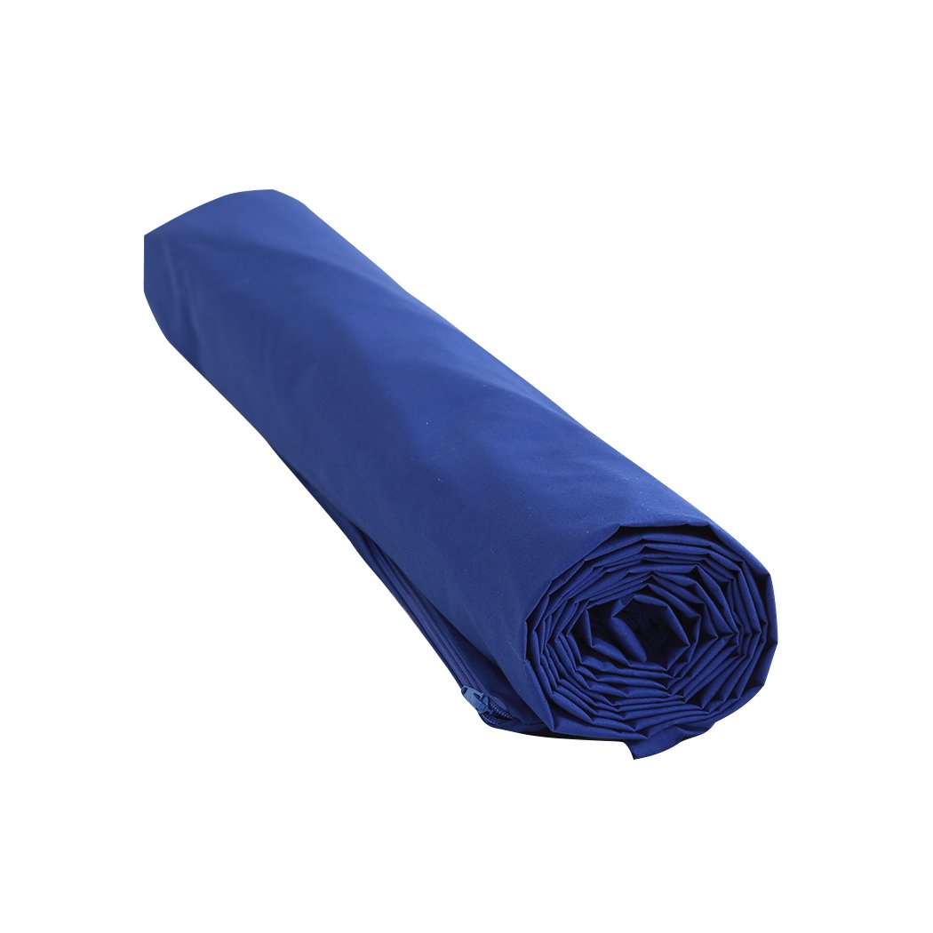DreamZ Weighted Blanket in blue, featuring dual covers made of polyester and cotton, designed for deep relaxation and comfort.
