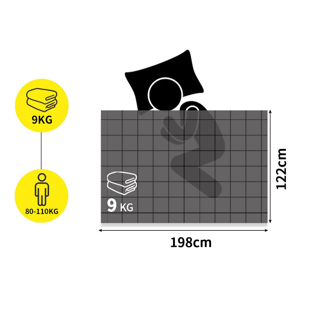 DreamZ Weighted Blanket in grey and white, showcasing its soft fleece and flannel sides, designed for deep relaxation and comfort.