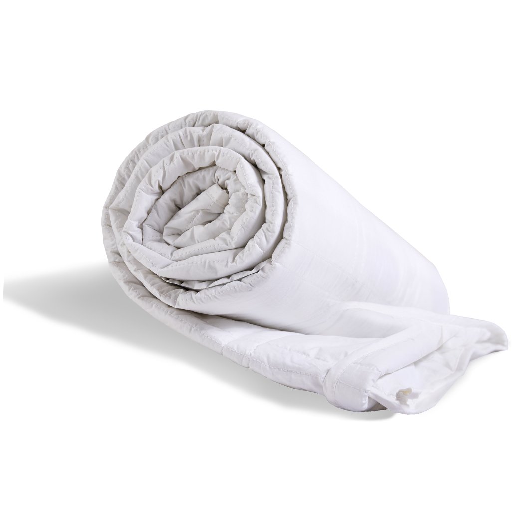 DreamZ Weighted Blanket in white, made of 100% hypoallergenic cotton, designed for adults to provide deep relaxation and stress relief.