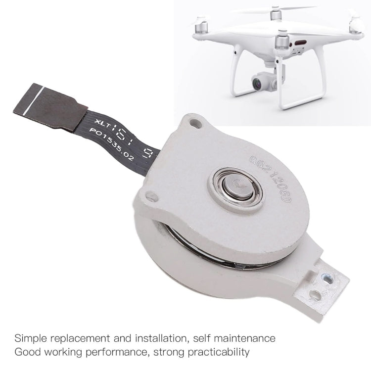 Drone Gimbal Motor P-axis Motor designed for DJI Phantom 4, showcasing its metal construction and compact size.