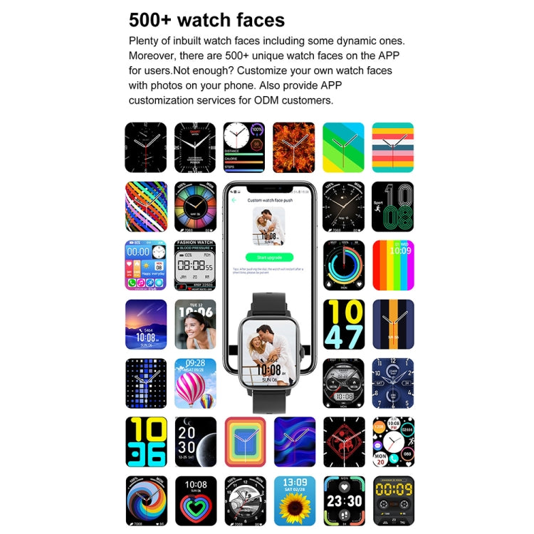 DT102 Bluetooth Call Watch with heart rate and blood oxygen monitoring features, showcasing a 1.9-inch color screen.