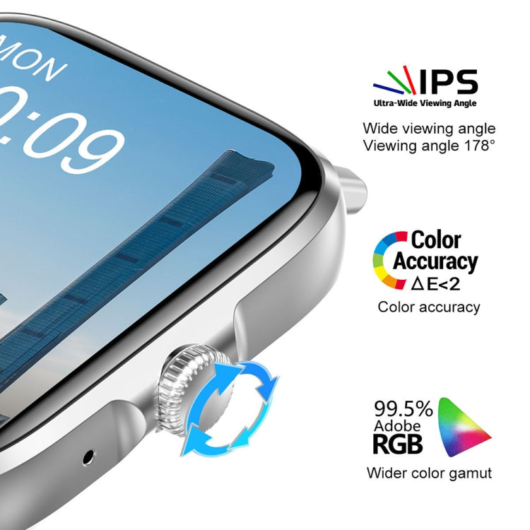 DT102 Bluetooth Call Watch with heart rate and blood oxygen monitoring features, showcasing a 1.9-inch color screen.