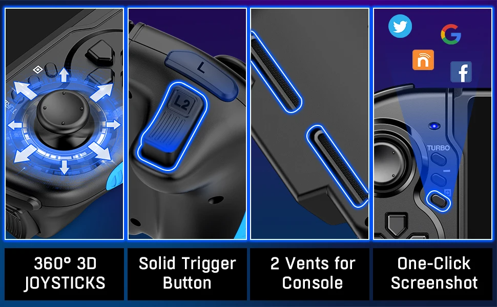 Dual Vibration Handheld Controller Grip Gamepad designed for Nintendo Switch, featuring ergonomic design and turbo functionality.