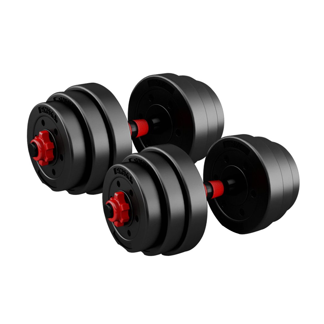 20KG Adjustable Dumbbells Barbell Weight Set with various weight plates and ergonomic design for home gym exercises.