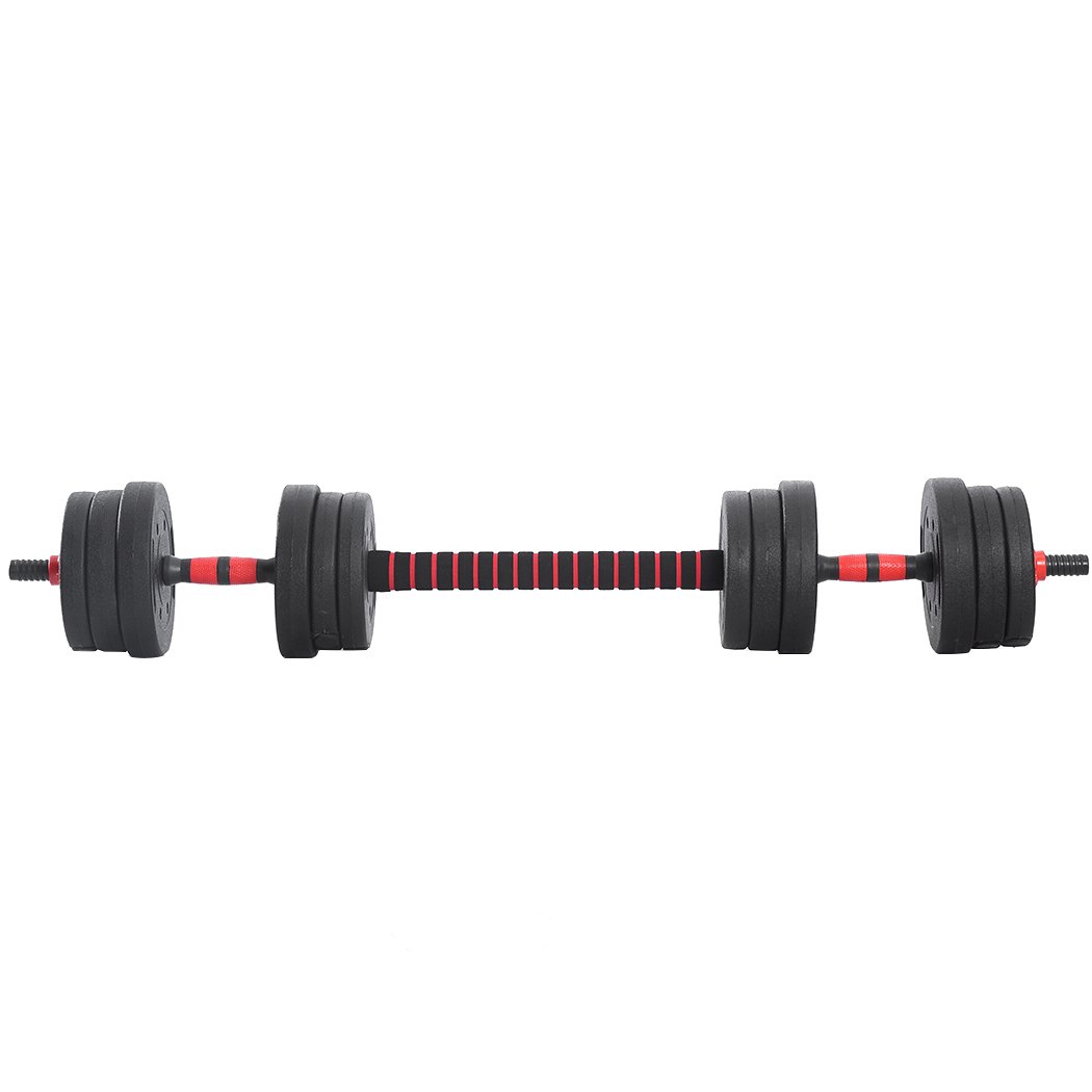 20KG Adjustable Dumbbells Barbell Weight Set with various weight plates and ergonomic design for home gym exercises.