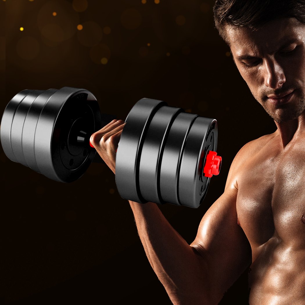 30KG Adjustable Dumbbells Barbell Weight Set with various weight plates and ergonomic design for home gym exercises.