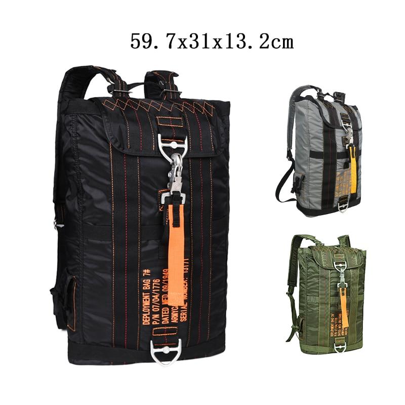 Durable all-purpose backpack made of nylon, designed for outdoor activities like hiking and camping, featuring adjustable straps and a spacious interior.