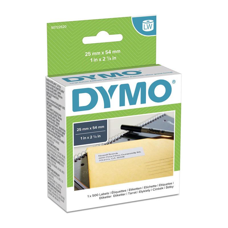 DYMO LW AddressLab labels, 25mm x 54mm, premium quality for POS stations.