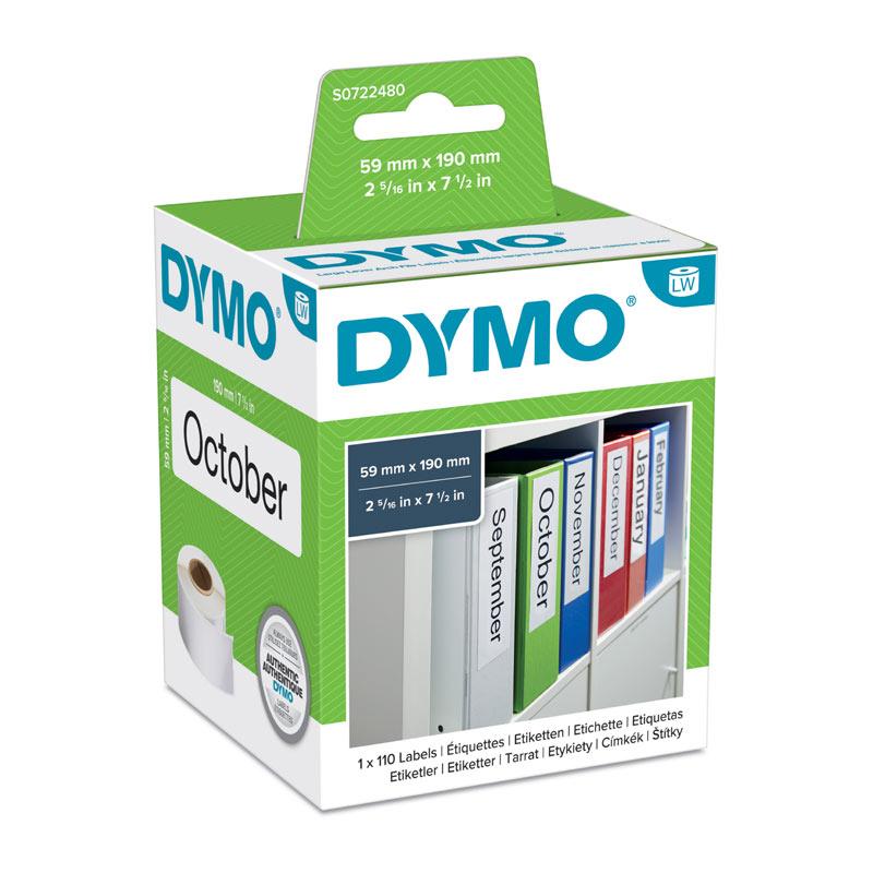 A roll of DYMO LW LevrArch Lab labels, measuring 59 x 190 mm, designed for high-quality labeling in POS stations.