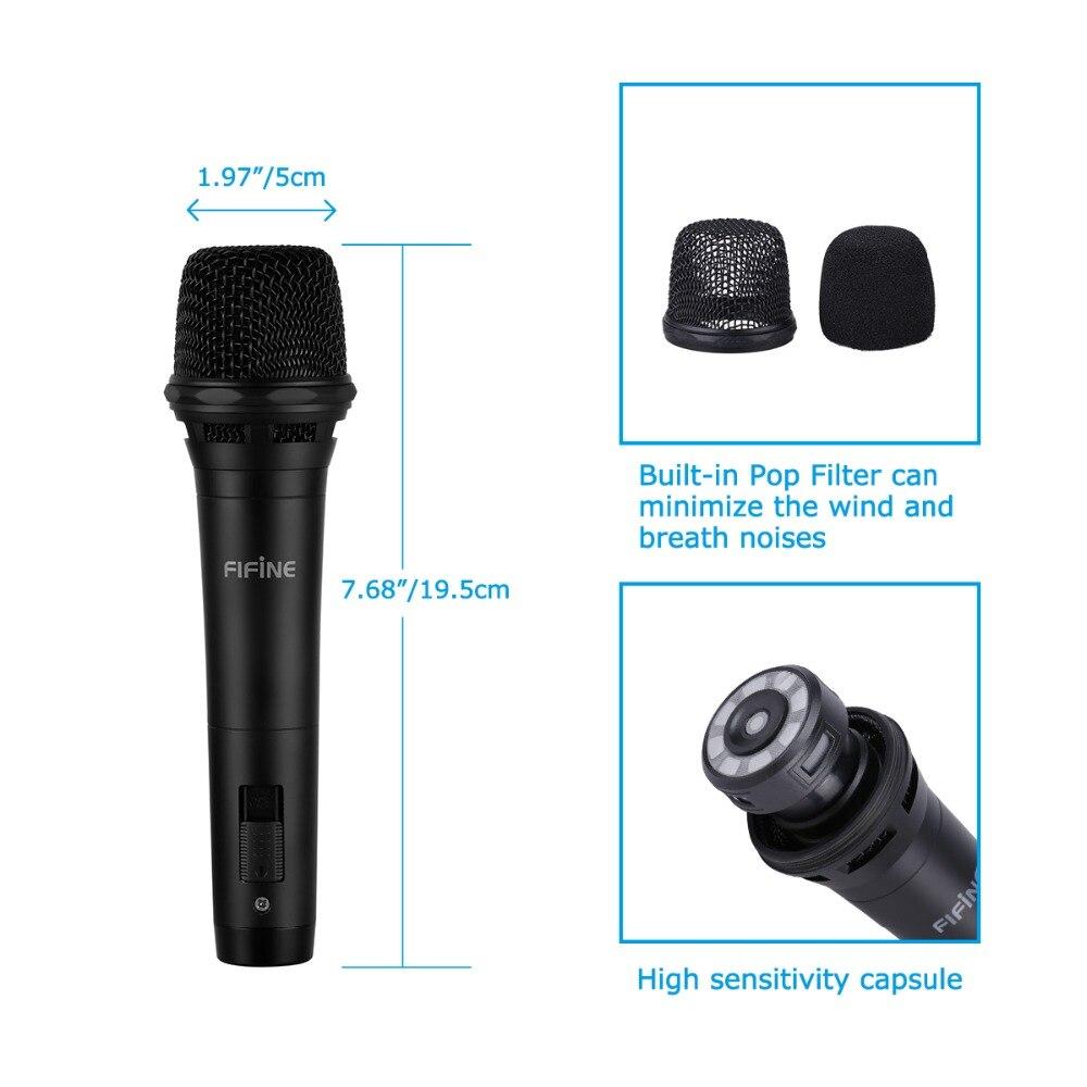 Dynamic Vocal Cardioid Handheld Microphone with On/Off Switch, ideal for teaching, karaoke, and live speeches, featuring a sleek design and durable build.