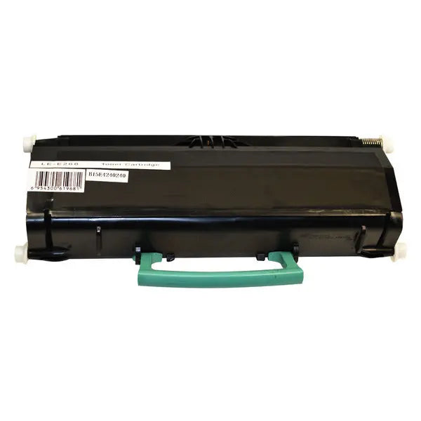 E260 Black Generic Toner Cartridge for Lexmark printers, showcasing its sleek design and packaging.