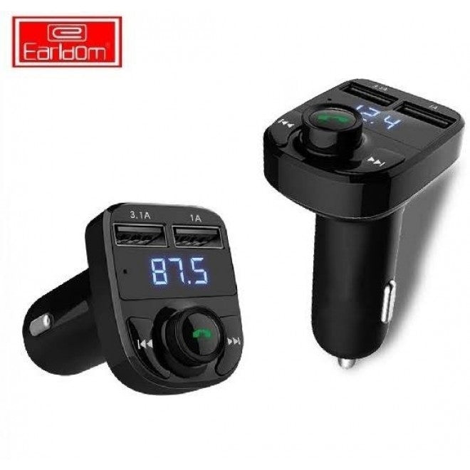 Earldom M29 Wireless Car Kit FM Transmitter with LCD screen and USB support, designed for easy music streaming in vehicles.