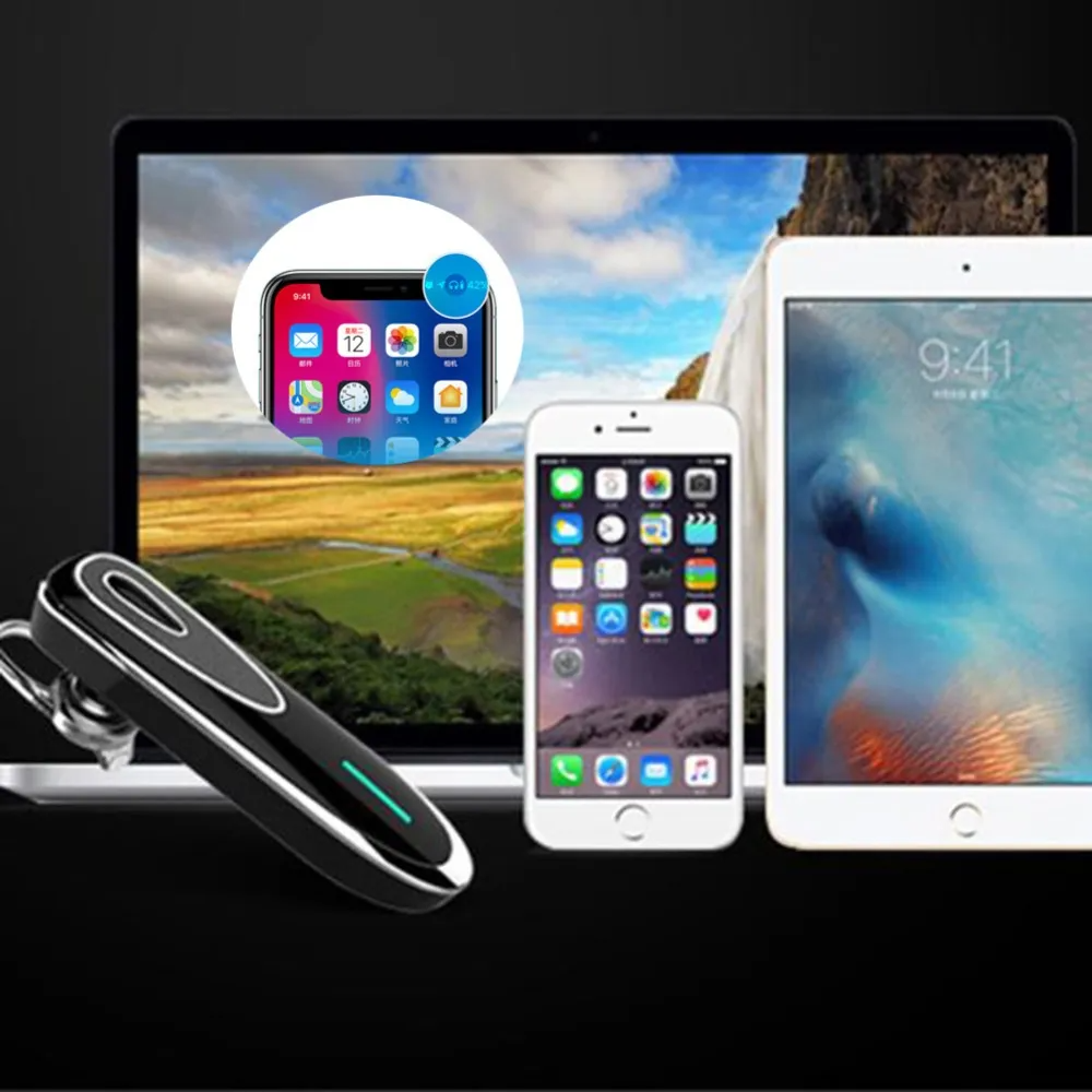 Earpiece Bluetooth Wireless Handsfree Driving Headset with adjustable earbud and microphone, designed for comfort and clarity during calls.