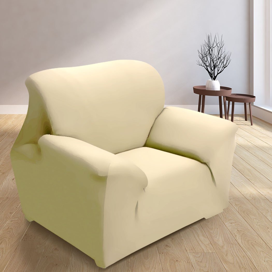 Easy Fit Stretch Couch Sofa Slipcover for 1 Seater, showcasing its stretchable fabric and protective design.