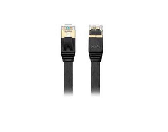 EDIMAX 0.5M Black 10GbE Shielded CAT7 Network Cable, flat design for easy installation and high-speed connectivity.
