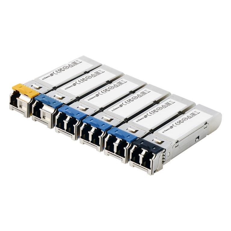 EDIMAX Industrial SFP Dual-LC 1.25G 850nm module with LC connector, designed for multi-mode fiber applications.