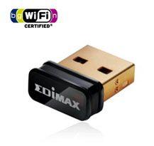 EDIMAX N150 Nano Wireless USB Adapter with compact design and USB connector for enhanced wireless connectivity.