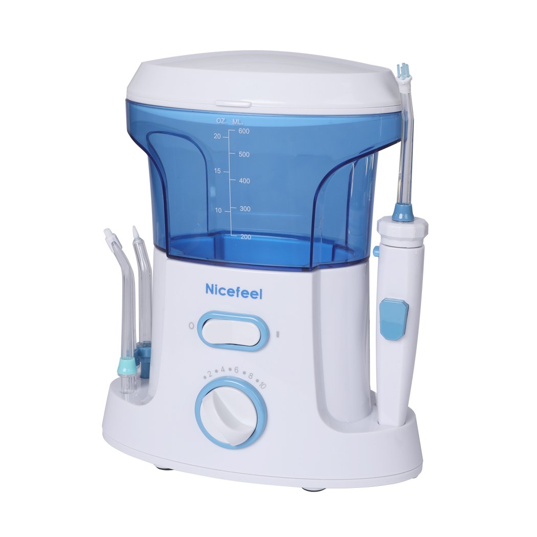 Electric Oral Irrigator Tooth Cleaner Kit with 7 tips, designed for effective dental care and plaque removal.