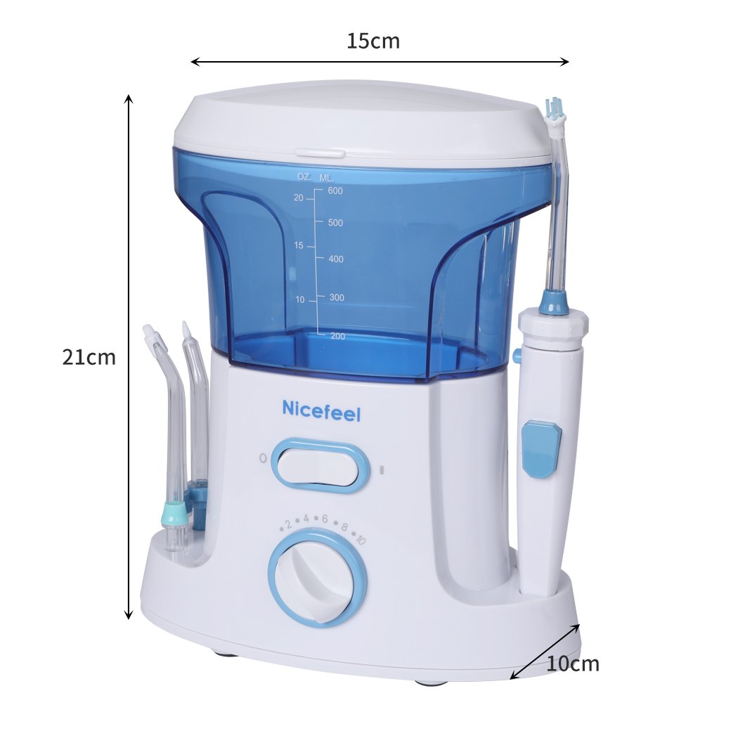 Electric Oral Irrigator Tooth Cleaner Kit with 7 tips, designed for effective dental care and plaque removal.