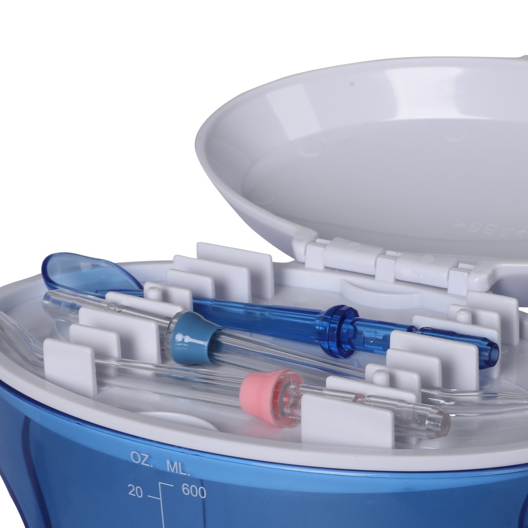 Electric Oral Irrigator Tooth Cleaner Kit with 7 tips, designed for effective dental care and plaque removal.