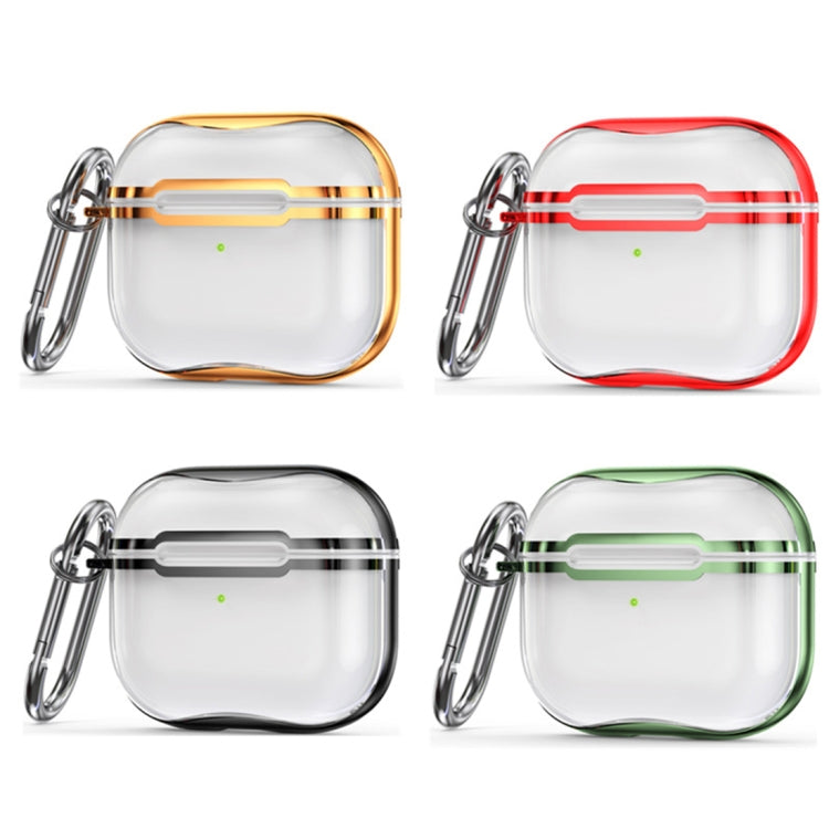 Electroplating Frame and Transparent TPU Earphone Protective Case for Apple AirPods 3, showcasing its stylish design and protective features.