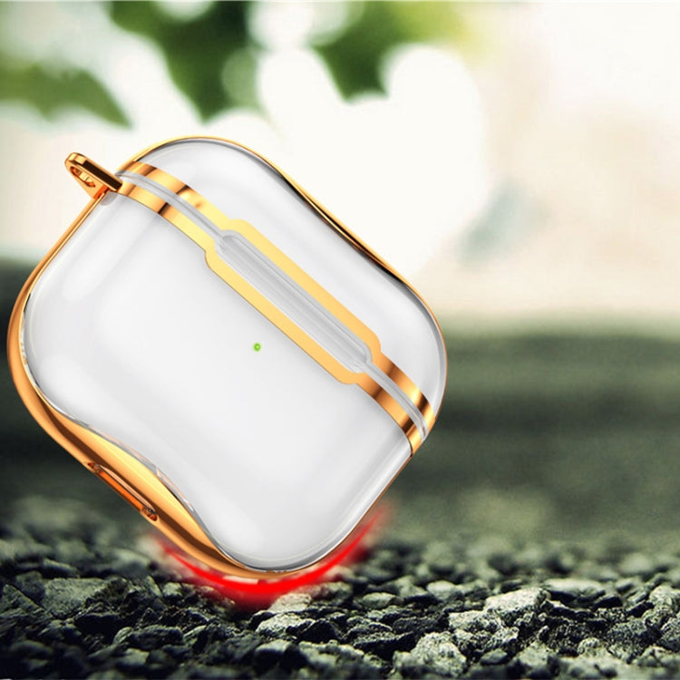 Electroplating Frame and Transparent TPU Earphone Protective Case for Apple AirPods 3, showcasing its stylish design and protective features.