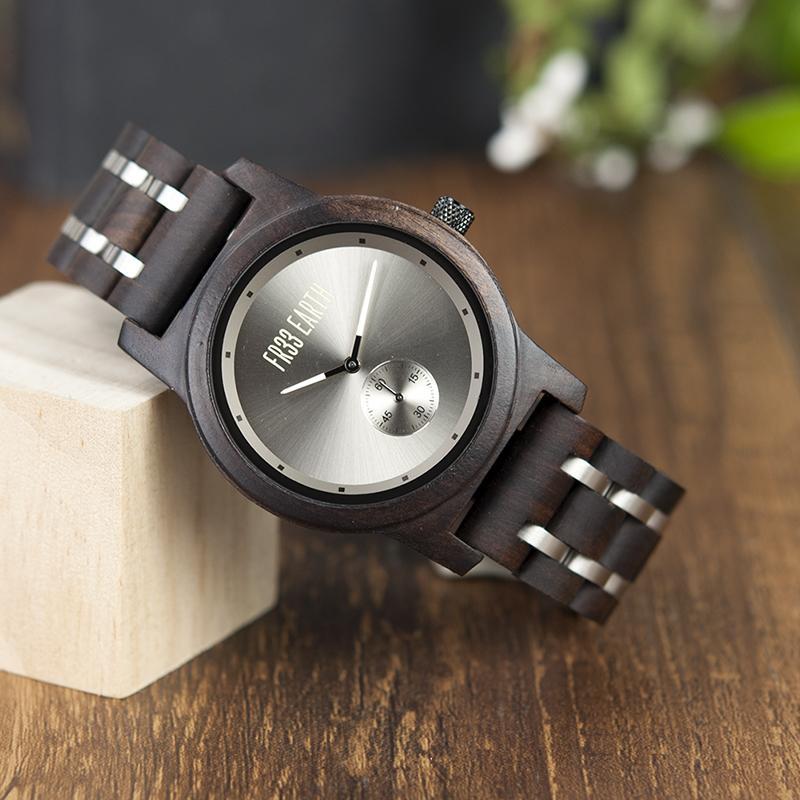 Element Watch featuring a round wooden case, premium Japanese quartz movement, and a stylish natural wood band.