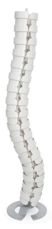 Elsafe Umbilical Cable Management system in white, featuring a ceiling collar and weighted base for organized cable routing.