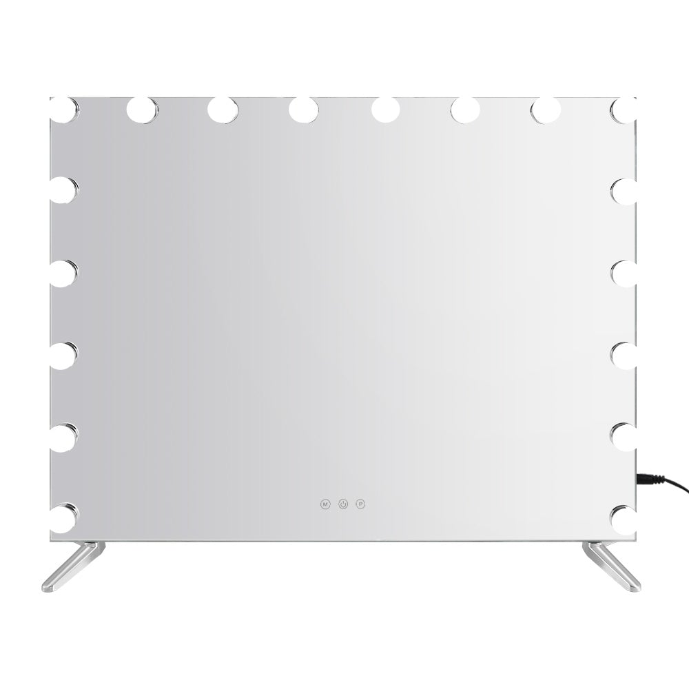 Embellir Makeup Mirror with LED lights, showcasing a stylish metal frame and touch control features, perfect for makeup application.
