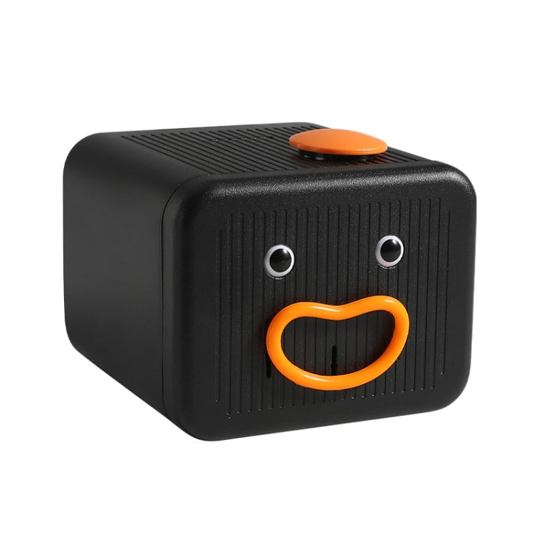 Black Emoji Expression Voice Electric Piggy Bank with playful expressions and sounds, designed for interactive saving.