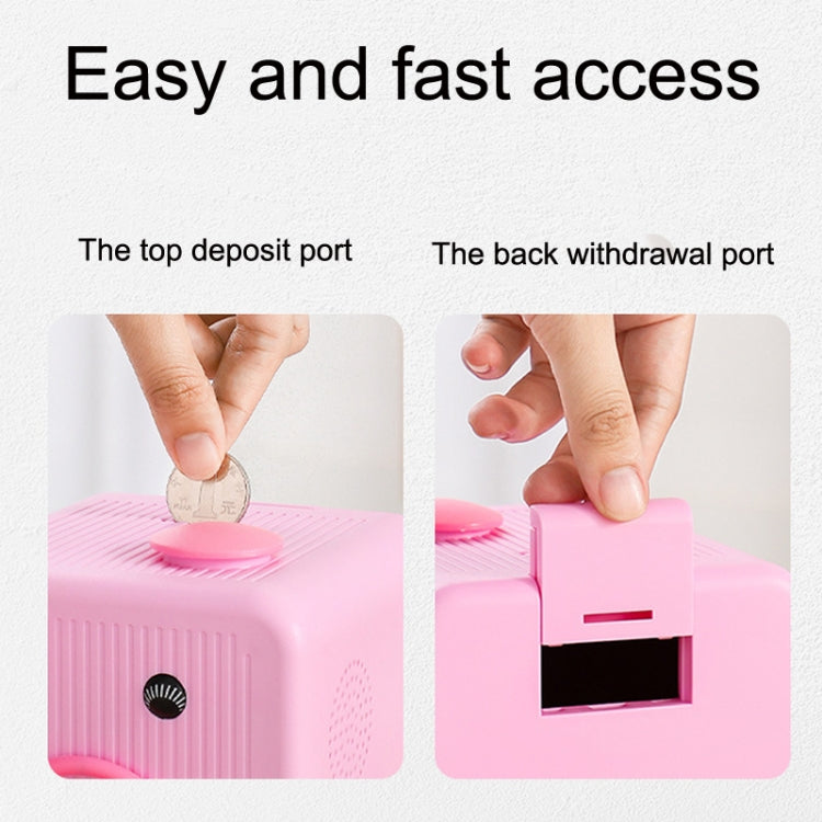 Black Emoji Expression Voice Electric Piggy Bank with playful expressions and sounds, designed for interactive saving.