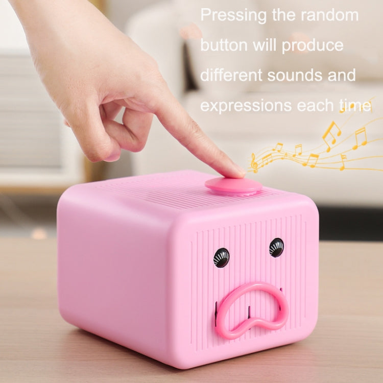 Black Emoji Expression Voice Electric Piggy Bank with playful expressions and sounds, designed for interactive saving.