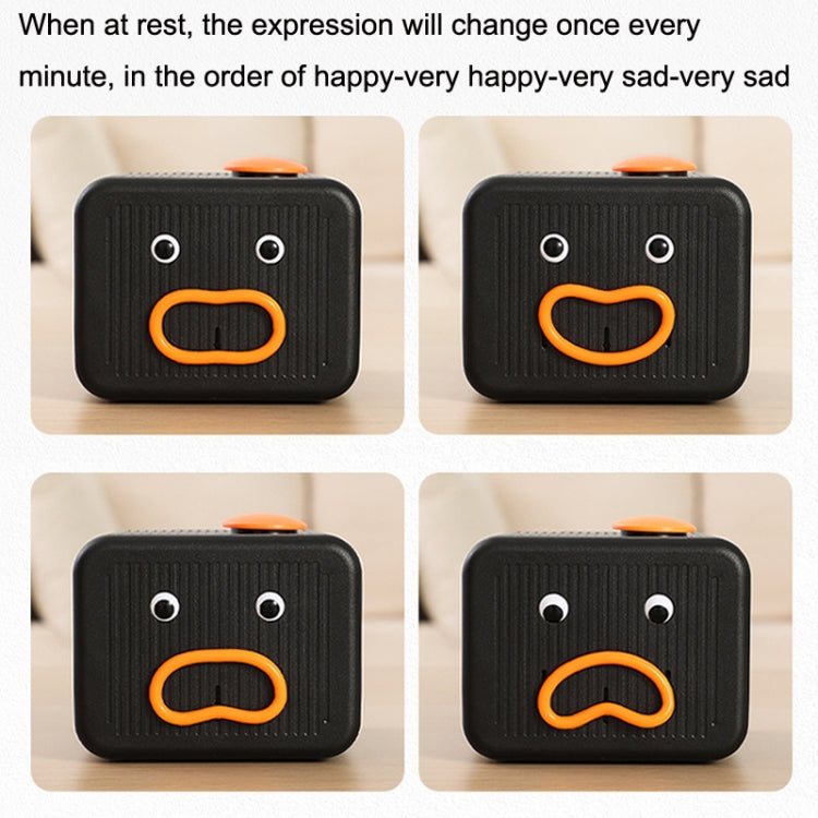 Black Emoji Expression Voice Electric Piggy Bank with playful expressions and sounds, designed for interactive saving.