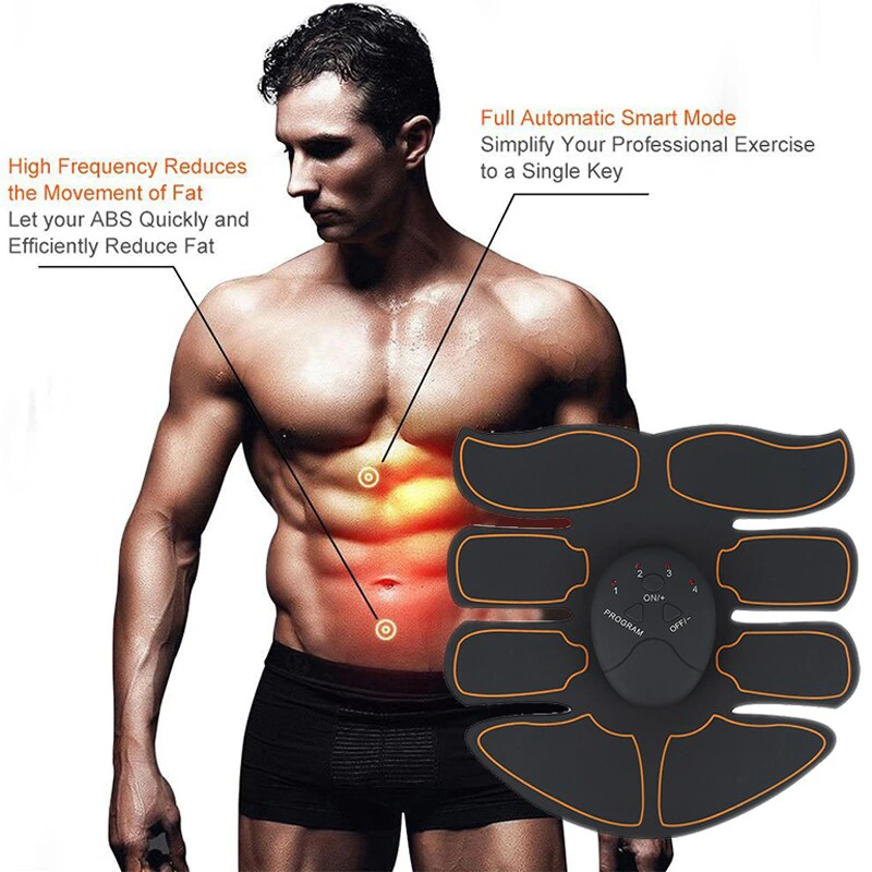 EMS Abdominal Muscle Toning Trainer with gel pads for effective muscle stimulation and toning.